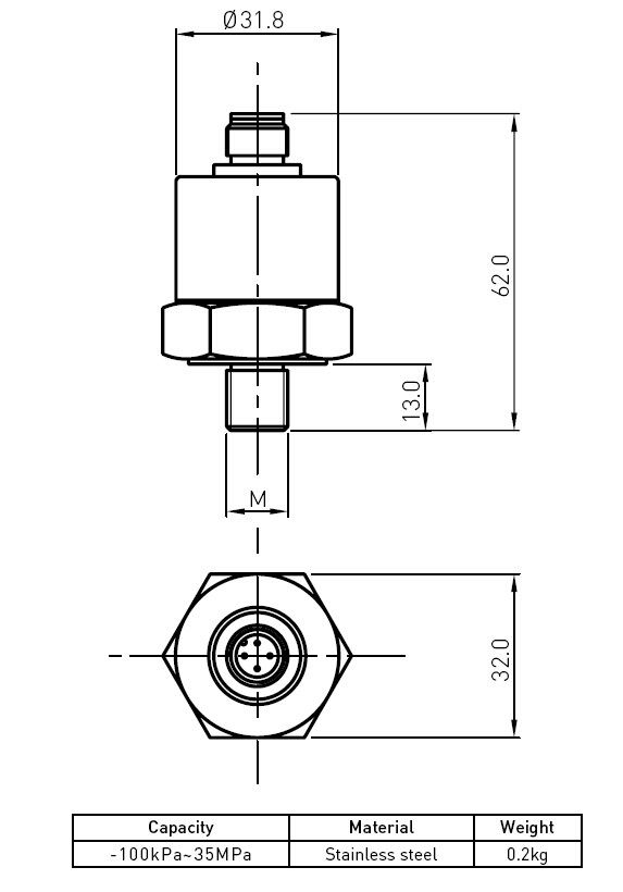 Беспроволочный миниатюрный датчик датчика гидравлического давления с high-temperature